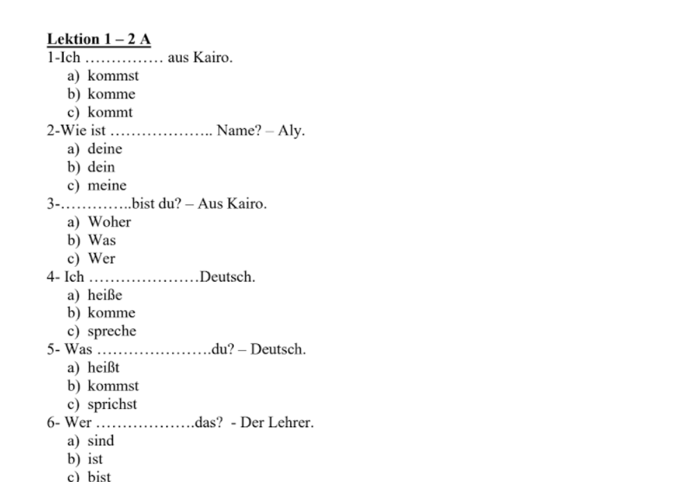 Grammatik 10 - L 1, 2 A
