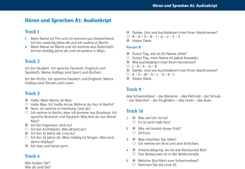 A1 Audioskript