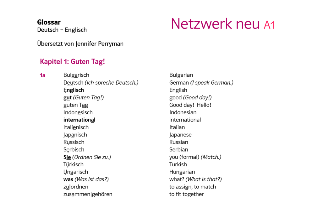 NWn_A1 Glossar Deutsch-Englisch
